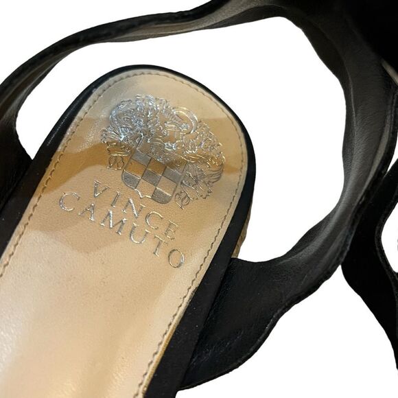 Vince Camuto Women's Espadrille Wedge Sandal Sueded Black Summer 8.5 (39) 8 1/2M - Picture 11 of 14